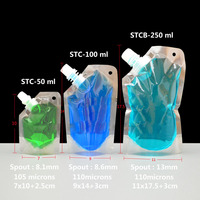 Pochette à bec verseur en aluminium argenté de 50 ml, 100 ml, 250 ml, 500 ml avec bec verseur d'angle