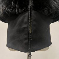 Veste d'hiver noire en polaire matelassée respirante et tissée, avec fermeture éclair, grande taille, pour femmes, vente en gros personnalisée