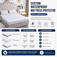 Protège-matelas imperméable en gros, taille personnalisée, emballage avec logo, OEM ODM, housse de lit ajustée