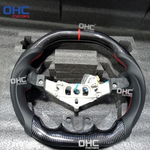 Volante de Fibra de Carbono Real para Dodge Charger Challenger <span class=keywords><strong>Durango</strong></span> 2011 2012 2013 2014, Diseño Plano Superior e Inferior, Envío desde Almacén <span class=keywords><strong>en</strong></span> EE. UU. - Product Image 4