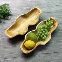 Bol sculpté en racine de bois naturel de forme irrégulière unique, fait main, plateau de rangement pour fruits, décoration pour la maison et les restaurants