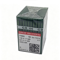 100 aiguilles à coudre Groz-Beckert DPX17MR à tige courbée, compatibles avec les machines à coudre synchrones à double aiguille 135X17MR DP*17MR