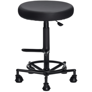 Tabouret pivotant Fami avec repose-pieds en hêtre 600x600x550/800 mm pour usage en atelier - Product Image 2