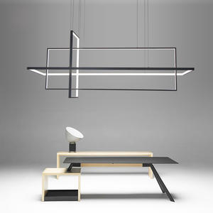 美国大型创意发光二极管设计黑色工业后现代家居装饰天花板吊坠铝吊灯现代 - Product Image 2