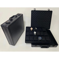 Boîte à montres pour 24 montres, présentoir pour collectionneurs, boîte de rangement, mallette en aluminium, boîte à montres