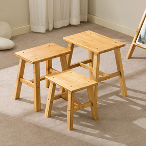 Bamboo <b>Stool</b> Set Stackable Multi Functional Home Living Room <b>Sofa</b> Dining Balcony Courtyard <b>Stool</b> For Children And Adults - Product Image 1