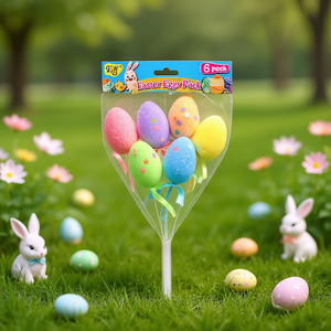 Œufs de Pâques en mousse E&B, lot de 6, décorations réutilisables pour usage intérieur, fournitures pour fête de Pâques - Product Image 2