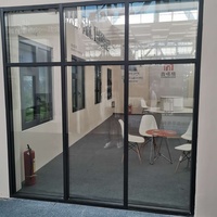 Double Vitrage En aluminium Cloison de Séparation De Bureau Cloison En Verre avec Volet Roulant et Store