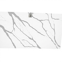 Dalles de quartz, aspect marbre blanc Calacatta, pierre synthétique, comptoirs de cuisine imperméables pour hôtels et appartements