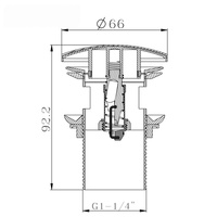 Robinet de lavabo de luxe en laiton épaissi, grande tête, plaqué PVD or, avec siphon escamotable doré, garantie 1 an
