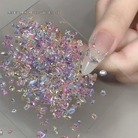Mini décorations pour ongles en zircon, revêtement Aurora, super brillant, transparent, formes mélangées, petits accessoires pour ongles
