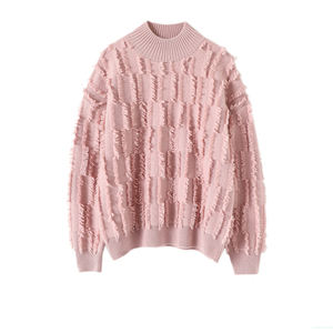 Maglione <span class=keywords><strong>con</strong></span> nappine <span class=keywords><strong>con</strong></span> scollo a V da donna all'ingrosso Pullover in morbido cotone <span class=keywords><strong>con</strong></span> <span class=keywords><strong>frange</strong></span> in <span class=keywords><strong>maglia</strong></span> tinta unita alla moda stile pigro - Product Image 1