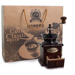 Coffret cadeau d'accessoires à café en gros : Moulin à café manuel en bois avec presse française en verre de 350 ml - Product Image 6