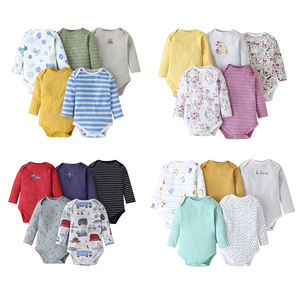 Conjunto de 5 Piezas de Ropa de Bebé de Manga Larga 2021, 100% Algodón, Mamelucos de Bebé Tejidos - Product Image 2