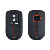 Casing Kunci Silikon dengan Tekstur Sarang Lebah Anti Gores untuk Kunci Mobil Pintar Civic 4 Tombol