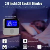 Thermomètre hygromètre WiFi Sonde étanche Écran LCD rétro-éclairé Moniteur de température intérieure pour la maison Alarme d'étalonnage pour animaux domestiques