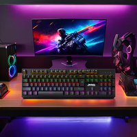 Jedel 104 Teclas Tamaño completo 8 Modos de iluminación Teclado mecánico para juegos con 25 teclas Anti-fantasma para Gamer Laptop PC