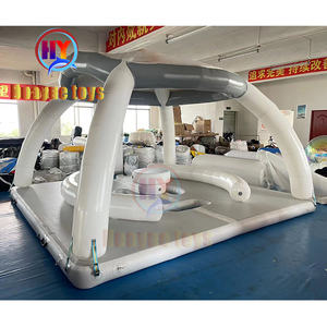 Drop Stitch <span class=keywords><strong>quai</strong></span> flottant avec tente eau natation mer plate-forme de <span class=keywords><strong>quai</strong></span> gonflable pour lac installation d'amusement aquatique gonflable - Product Image 1