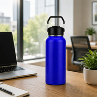 Bouteille d'eau isotherme à double paroi en acier inoxydable à large ouverture, personnalisable avec logo Jiahe, capacité OEM, pour le camping