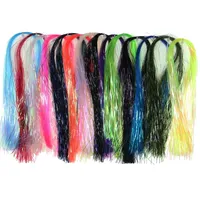 Großhandel UV Ice Wing Flat Tinsel Crystal Grizzly Barred Flashabou Fliegenbindeschnur für Jighaken, Köderherstellung, Fliegenbindematerial