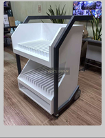 Chariot mobile moderne YEKS pour échantillons de carreaux, peu encombrant, avec étagères coulissantes multi-niveaux, résistant à l'eau, pour l'affichage de carreaux en pierre