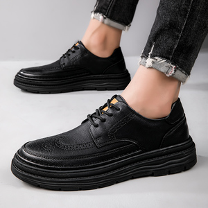 Mode Derby cuir hommes chaussures <span class=keywords><strong>blanc</strong></span> richelieu à lacets solide Simple robe affaires décontracté fête mariage pour <span class=keywords><strong>homme</strong></span> - Product Image 5