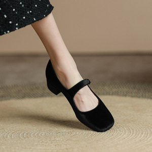 Xinzirain personalizzato OEM/ODM canary foderato Mary Jane scarpe quadrate con <span class=keywords><strong>tacco</strong></span> grosso <span class=keywords><strong>medio</strong></span> - Product Image 5