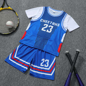 Unisex jeugd basketbal shirt en shorts sets - Ademend, sneldrogend, antibacterieel, duurzaam, teamsportkleding, plus size verkrijgbaar - Product Image 2