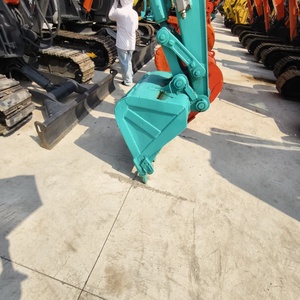 Excavatrice sur chenilles Kobelco SK55SR, équipement de construction hydraulique vert - Product Image 2