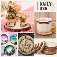 Sous-verres en bois peints à la main, écologiques, biodégradables, personnalisés, couleur naturelle, dernier motif floral moderne, pour la maison et la cuisine