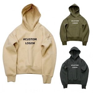 Custom Logo Heavyweight Hoodie Oversized Streetwear 400Gsm 100% Cotton Boxy Fit <b>Plain</b> Blank <b>Hoodies</b> Manufacturer TKAN875 - Product Image 1