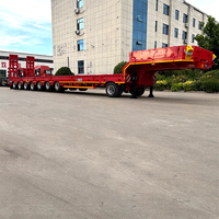 Semi-remorque surbaissée extensible 8 essieux Shandong Liangshan 120 tonnes pour le transport d'équipements lourds, directement du fabricant