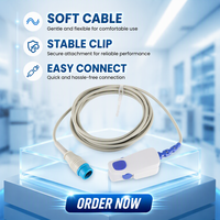 Compatible avec les capteurs Spo2 Mindray UMEC15/Imec Series, clip pour adulte, sonde Spo2 réutilisable à 7 broches pour usage hospitalier