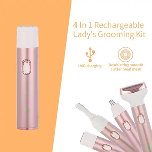 เครื่องกำจัดขนไฟฟ้า 4-in-1 สำหรับผู้หญิง ใช้ได้กับใบหน้าและร่างกาย กำจัดขนบนใบหน้าแบบไม่เจ็บปวด ใช้ได้กับบิกินี่ คิ้ว จมูก เหมาะสำหรับใช้ในรถยนต์และรถบ้าน - Product Image 2