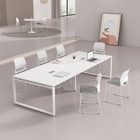 Bureaux de bureau ergonomiques en métal au design moderne, table de conférence adaptée aux petites salles de réunion et aux formations