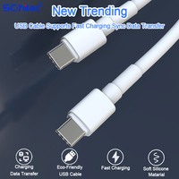 Schitec White 60W USB C Cable 1M TPE Max Super Carga Tipo C a C UAB Cable para iPhone