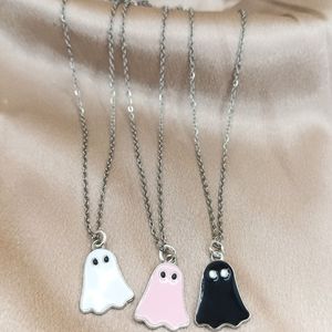 Nuove Collane con Ciondolo Creativo a Forma di Cartone Animato per Donne e Ragazze, Collana Divertente con Fantasma Bianco e Nero, Gioielli da Festa, <span class=keywords><strong>Regali</strong></span> - Product Image 2