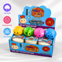 Jouet Squishy Arc-en-ciel Effet Marbré, Jouet Sensoriel Doux à Presser avec Expressions, Boîte Mystère pour Enfants et Adultes