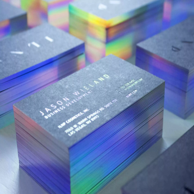Custom Color Laser Edge Laser Hot Stamping Business Cards with Different Thicknesses Printed on Paper with Gold Borders