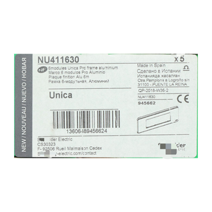 Cadre de couverture électrique NU411630 <span class=keywords><strong>Unica</strong></span> NEUF NFP scellé (5 pièces) - Product Image 2