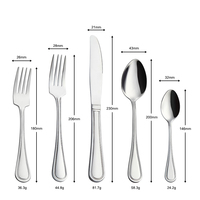 Ensemble de couverts en acier inoxydable poli miroir pour hôtel et restaurant, logo personnalisé en gros, 5 pièces, couteau, fourchette, cuillère