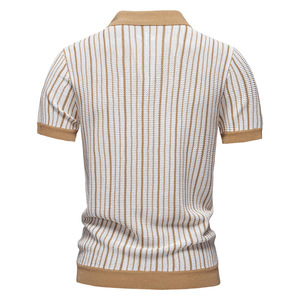 2025 Summer New Foreign Trade Men's Short Sleeved Woven Striped Casual Breathable Moisture Wicking Viscose/Polyester 200g <b>Shirt</b> - Product Image 2