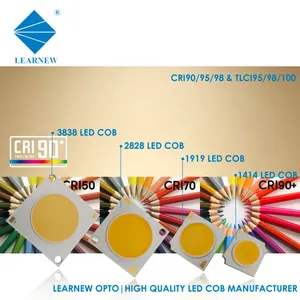 LEARNEW COB LED 1414 1919 2828 3838 High CRI And Light Efficiency LED Cob Chips For Commercial Lighting