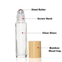 Chenlan diskon besar 5ml 10ml botol Roll-On kaca tutup bambu cetakan dapat disesuaikan minyak esensial botol parfum isi ulang kulit