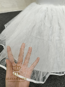 QUEENSGOWN <span class=keywords><strong>Jupon</strong></span> sirène <span class=keywords><strong>pour</strong></span> <span class=keywords><strong>robe</strong></span> de mariée, volumineux, 2 cerceaux, 2 couches de tulle, sous-jupe en crinoline, <span class=keywords><strong>jupon</strong></span> de mariée trompette - Product Image 6