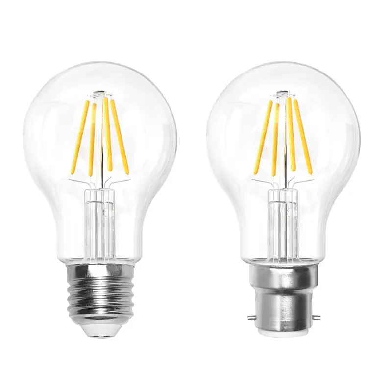 Indoor Lighting 4w 6w 8w Led Filament Bulb A60 Light E27 Base