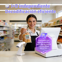 Lector de Código de Barras Xincode 1D 2D, Lector de Código de Barras Inalámbrico USB, Escáner de Código de Barras BT