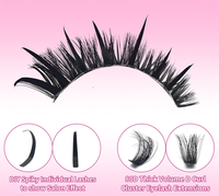 Cils en grappe DIY, livre 30P 40P 50P 6D en stock, courbure D, longueur MIX 10-18 mm, très doux, pour un look de cils que vous aimez.