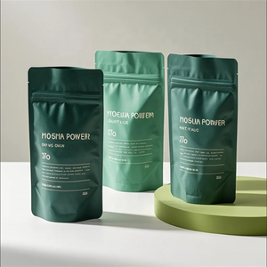 Feuille d'aluminium imprimée sur mesure de qualité alimentaire Finition mate 50g 100g Poudre de matcha Sac pochette debout avec fermeture éclair Sac en mylar - Product Image 3