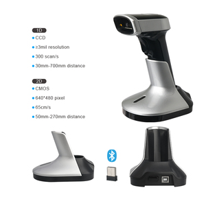 Escáner inalámbrico de batería de mano 2200mAh 2,4G/<span class=keywords><strong>USB</strong></span> Lector de código de barras 1D 2D con capacidad Bluetooth - Product Image 3